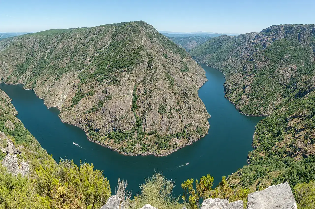 Sil River Canyon in Galicia, Spain, as seen from the lookout near the town of Vilouxe.